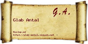 Glab Antal névjegykártya